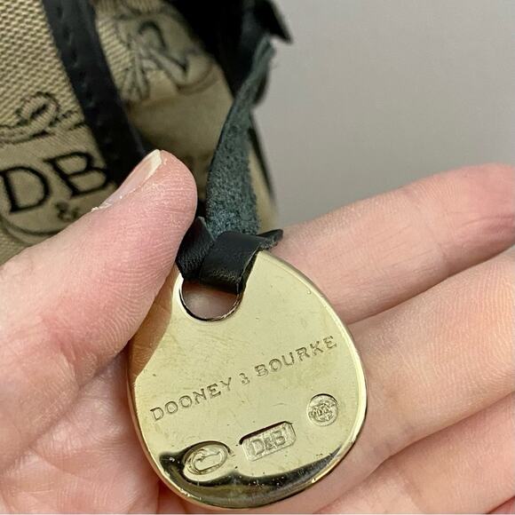 Vintage Dooney Bourke Crossbody Shoulder bag Print Fabric Leather Trim READ - Picture 5 of 16